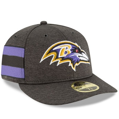 Men's Baltimore Ravens New Era Black 2018 NFL Sideline Home Official Low Profile 59FIFTY Fitted Hat 3058505